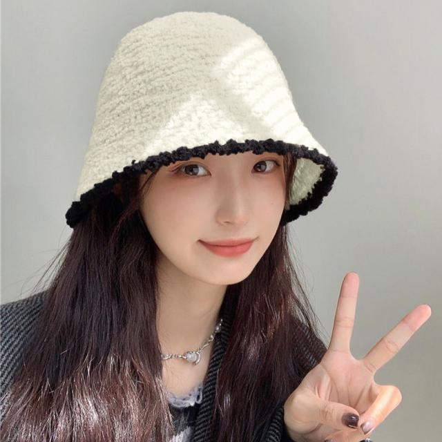 ファー帽子 バケットハット 秋冬 送料無料 即日発送-3