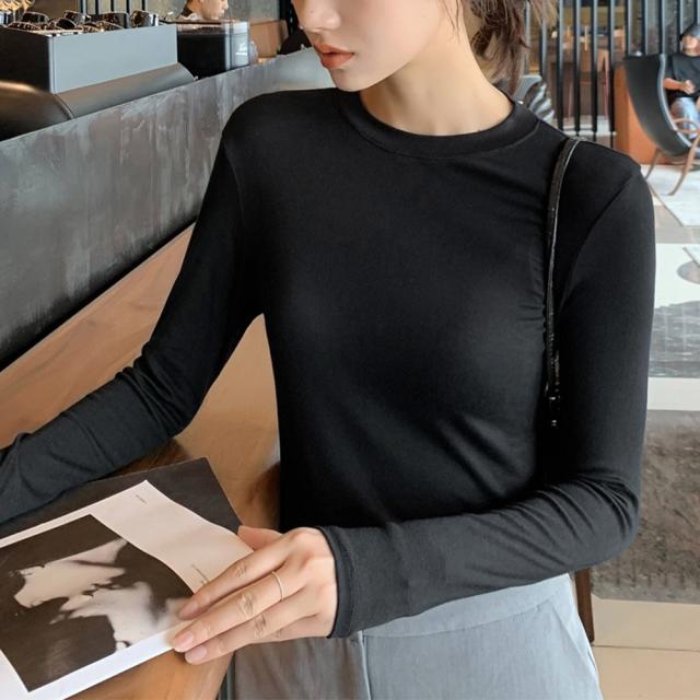 長袖Tシャツ 無地 レディース トップス 送料無料 即日発送-2