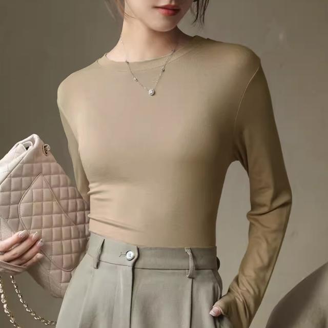 長袖Tシャツ 無地 レディース トップス 送料無料 即日発送-4