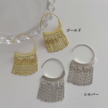 タッセルフープピアス メタルピアス 送料無料 即日発送-1