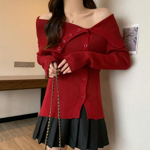 ニットトップス オフショルダーリブニット SK19921889-7226 送料無料 即日発送-9