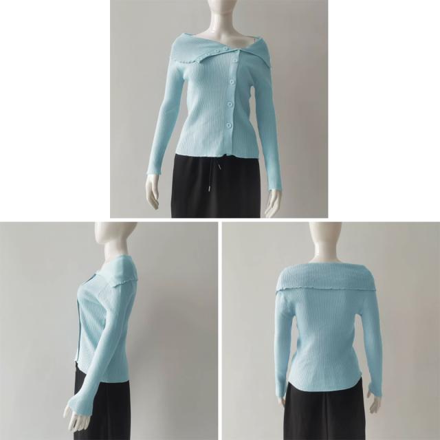 ニットトップス オフショルダーリブニット SK19921889-7226 送料無料 即日発送-3