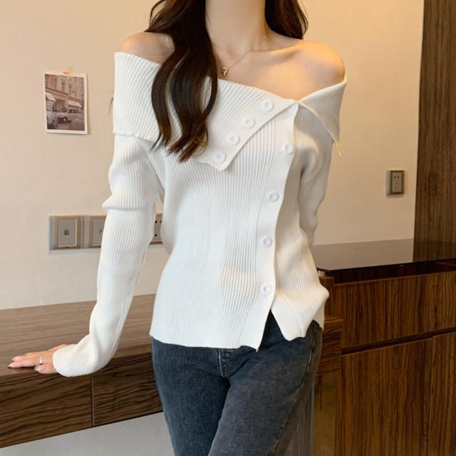 ニットトップス オフショルダーリブニット SK19921889-7226 送料無料 即日発送-5