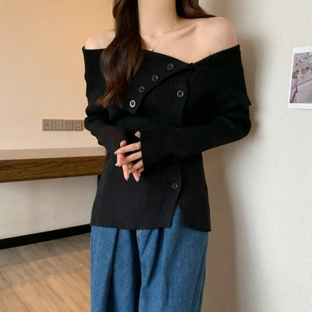 ニットトップス オフショルダーリブニット SK19921889-7226 送料無料 即日発送-6