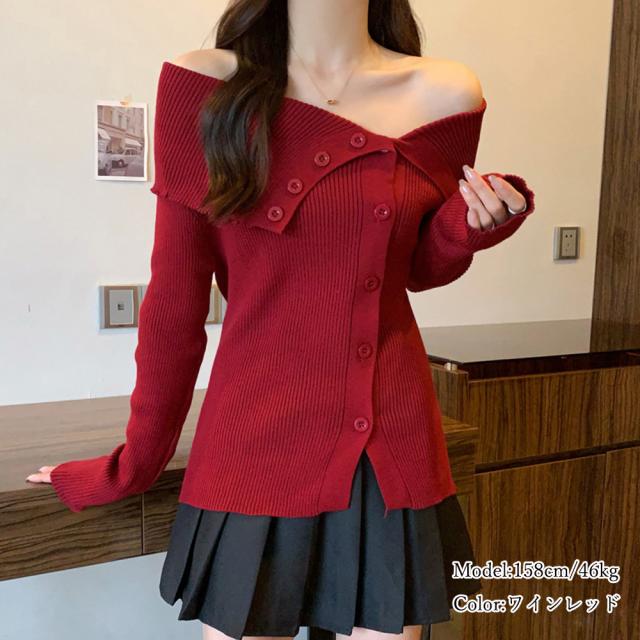ニットトップス オフショルダーリブニット SK19921889-7226 送料無料 即日発送-8