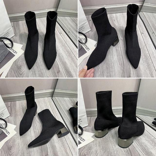 ストレッチブーツレディースショートブーツ 送料無料 即日発送-2