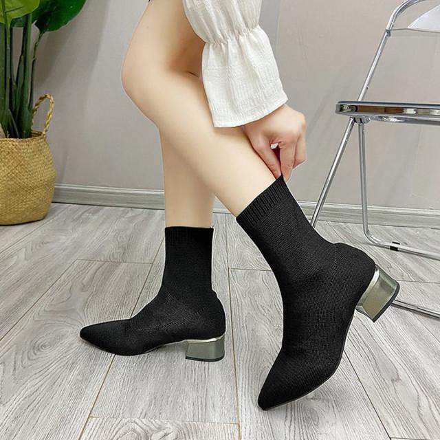 ストレッチブーツレディースショートブーツ 送料無料 即日発送-6