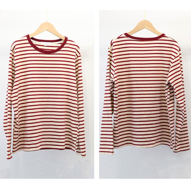 ボーダー柄Tシャツ 長袖カットソー 春秋 送料無料 即日発送-2