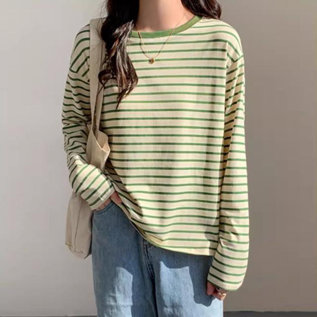 ボーダー柄Tシャツ 長袖カットソー 春秋 送料無料 即日発送-7