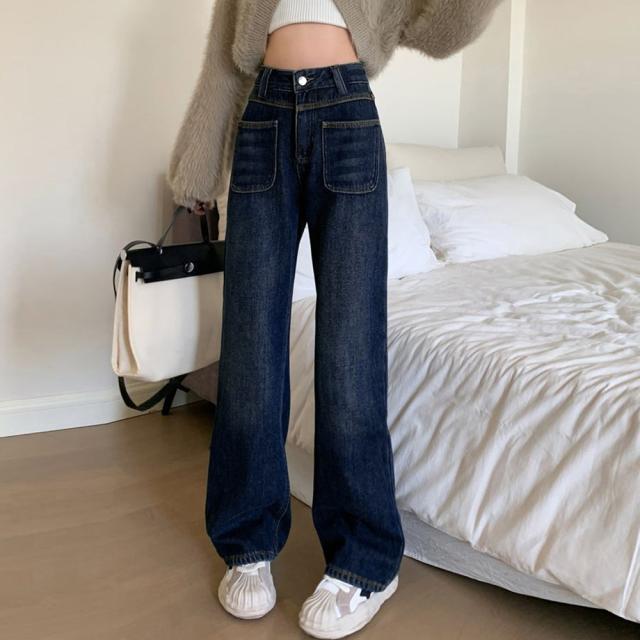 デニム ストレートパンツ ジーンズ 送料無料 即日発送-1