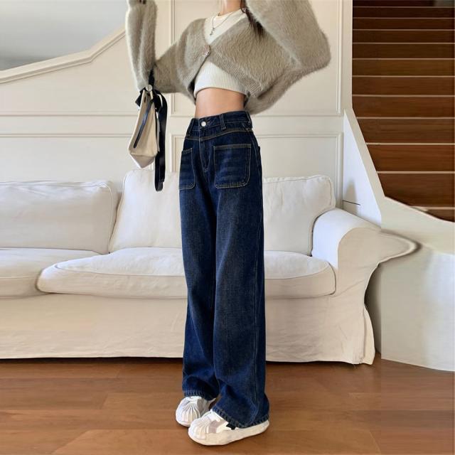 デニム ストレートパンツ ジーンズ 送料無料 即日発送-5