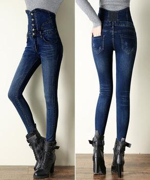 デニム ハイウエスト スキニーパンツ 送料無料 即日発送-5