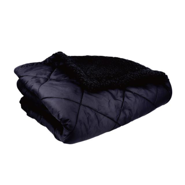 極厚裏ボア 4WAYブランケット 80×125cm ブラック 2個セット 送料無料-2