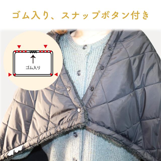 極厚裏ボア 4WAYブランケット 80×125cm ブラック 2個セット 送料無料-6