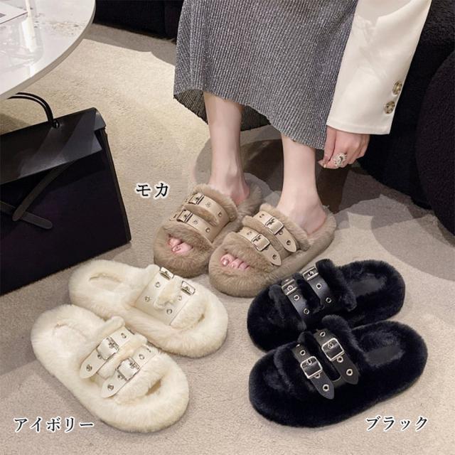 ファーサンダル レディース ボアサンダル 送料無料 即日発送-1