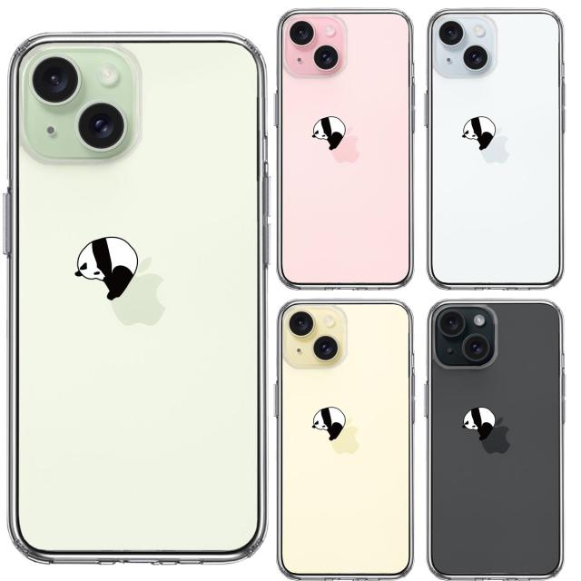 iPhone15 ケース クリア パンダ panda 跳び箱 体操 スマホケース 側面ソフト 背面ハード ハイブリッド 送料無料-1