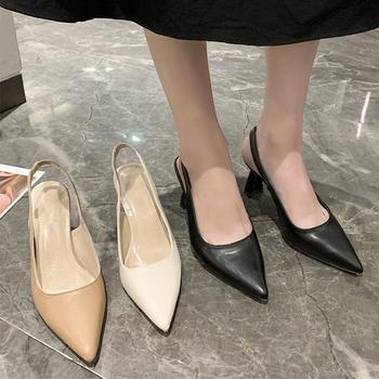 パンプス ポインテッドトゥ 太ヒール 送料無料 即日発送-2