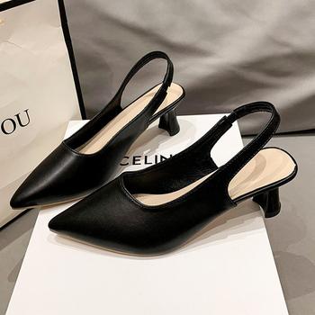 パンプス ポインテッドトゥ 太ヒール 送料無料 即日発送-5