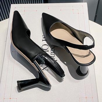 パンプス ポインテッドトゥ 太ヒール 送料無料 即日発送-6