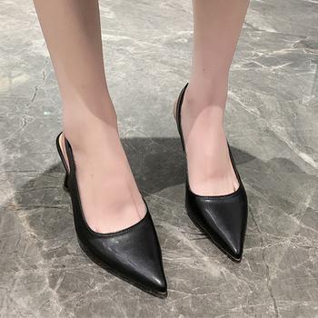 パンプス ポインテッドトゥ 太ヒール 送料無料 即日発送-8