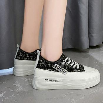 スニーカー ツイードスニーカー 厚底シューズ 送料無料 即日発送-3