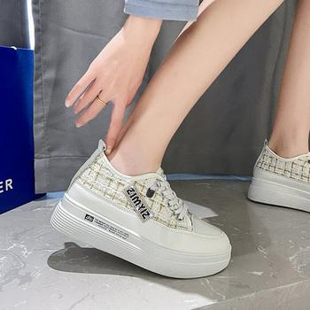 スニーカー ツイードスニーカー 厚底シューズ 送料無料 即日発送-4