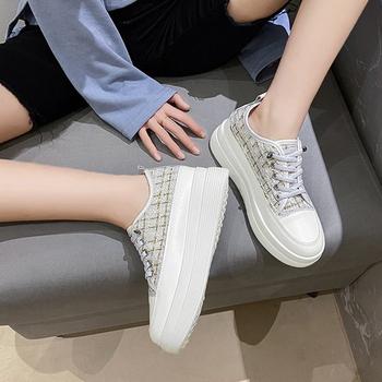 スニーカー ツイードスニーカー 厚底シューズ 送料無料 即日発送-5