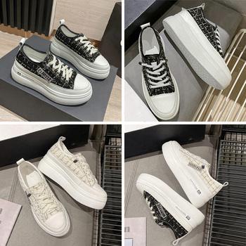 スニーカー ツイードスニーカー 厚底シューズ 送料無料 即日発送-7