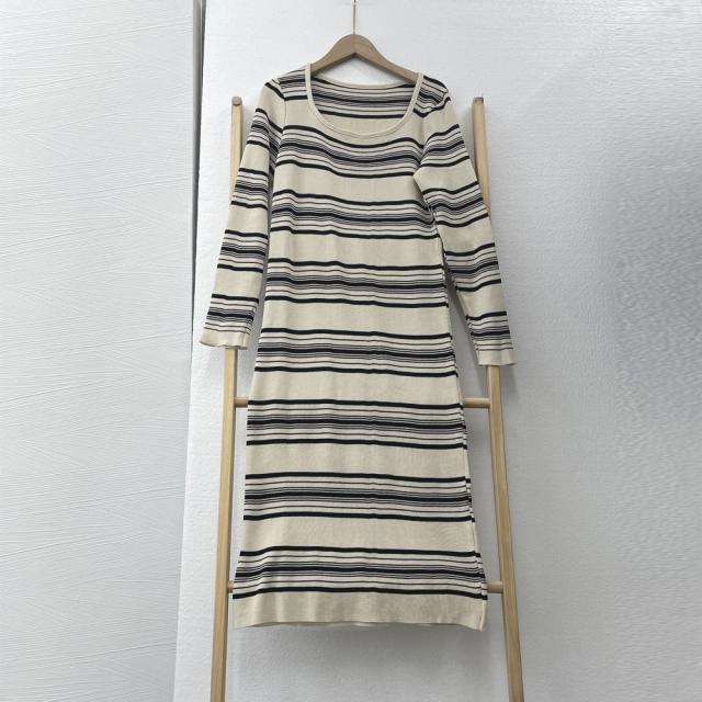 ワンピース ボーダー柄ニットワンピース SK19999660-9051 送料無料 即日発送-3