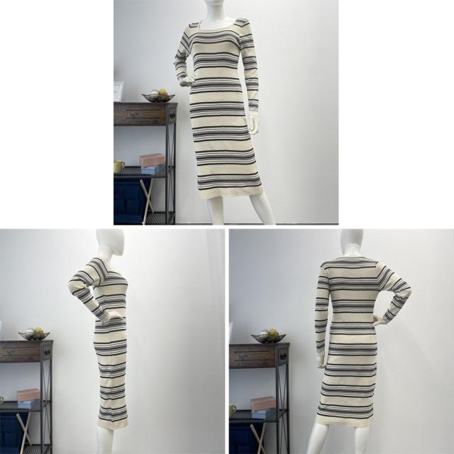 ワンピース ボーダー柄ニットワンピース SK19999660-9051 送料無料 即日発送-4