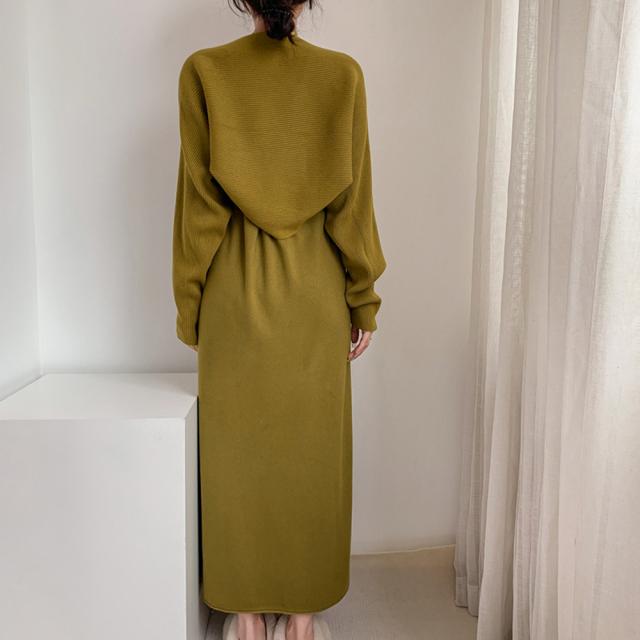 ホルターネックニットワンピース2点セット 送料無料 即日発送-9