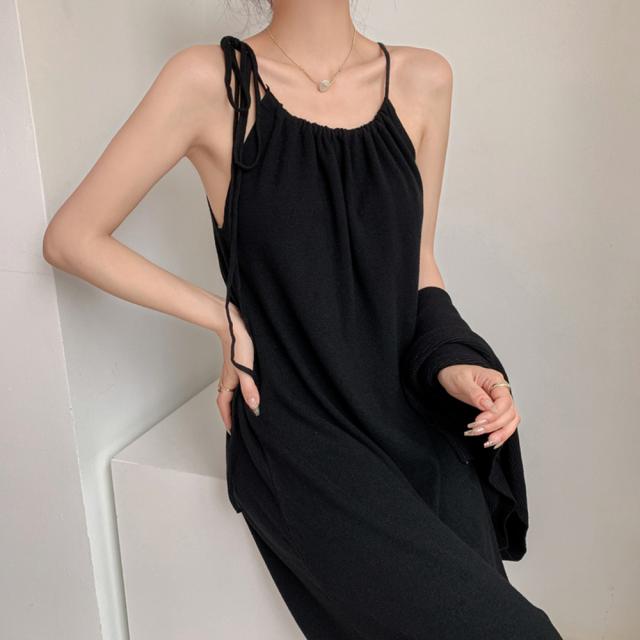 ホルターネックニットワンピース2点セット 送料無料 即日発送-4