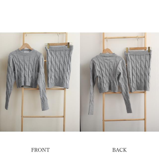 ニットトップス ミニスカートセットアップ 送料無料 即日発送-2