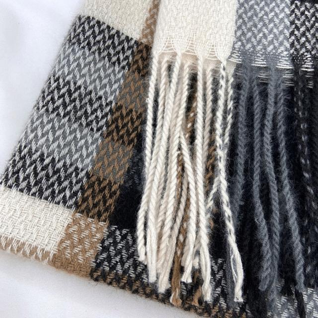 チェック柄 マフラー 大判ストール 秋冬 送料無料 即日発送-3