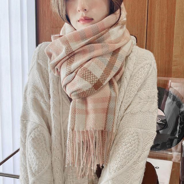 チェック柄 マフラー 大判ストール 秋冬 送料無料 即日発送-7