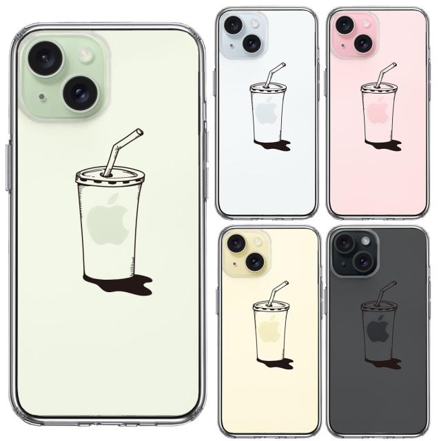 iPhone15Plus ケース クリア アップルジュース スマホケース 側面ソフト 背面ハード ハイブリッド  送料無料-1