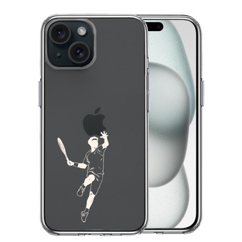 iPhone15 ケース クリア テニス ホワイト スマホケース 側面ソフト 背面ハード ハイブリッド  送料無料-0