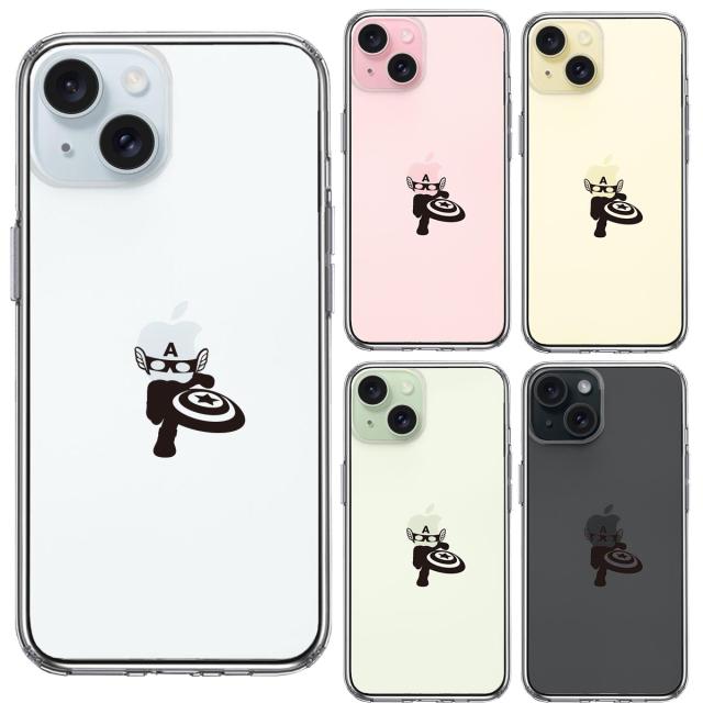 iPhone15Plus ケース クリア 映画パロディ アメリカン ヒーロー スマホケース 側面ソフト 背面ハード ハイブリッド  送料無料-1
