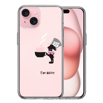 iPhone15 ケース クリア アリス 帽子屋 スマホケース 側面ソフト 背面ハード ハイブリッド 送料無料-0