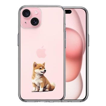 iPhone15Plus ケース クリア わんこ 柴犬 パピー スマホケース 側面ソフト 背面ハード ハイブリッド 送料無料-0