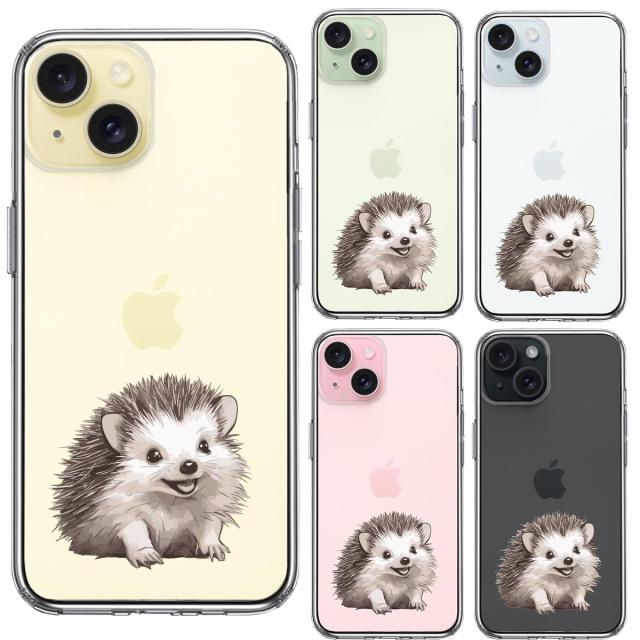 iPhone15Plus ケース クリア ハリネズミ スマホケース 側面ソフト 背面ハード ハイブリッド 送料無料-1