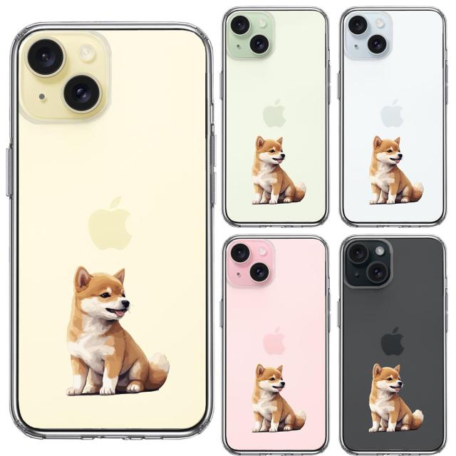 iPhone15 ケース クリア わんこ 柴犬 パピー スマホケース 側面ソフト 背面ハード ハイブリッド 送料無料-1