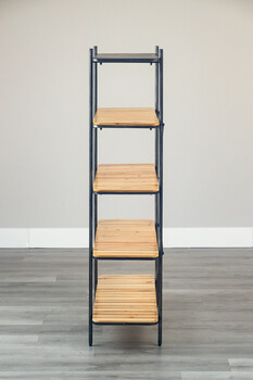 90シェルフ5段 ヴィンテージ風質感のアイアン×天然木シェルフ トリニティ 送料無料-10