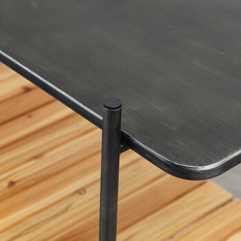 90シェルフ5段 ヴィンテージ風質感のアイアン×天然木シェルフ トリニティ 送料無料-6