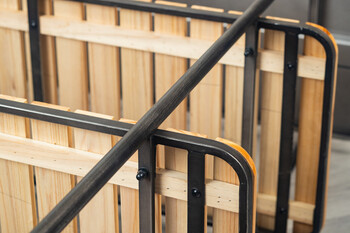 90シェルフ5段 ヴィンテージ風質感のアイアン×天然木シェルフ トリニティ 送料無料-11