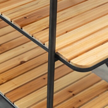 90シェルフ5段 ヴィンテージ風質感のアイアン×天然木シェルフ トリニティ 送料無料-12