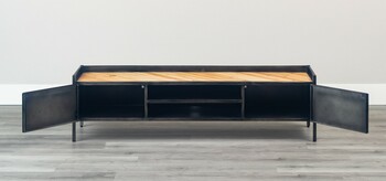 150TVボード ヴィンテージ風質感のアイアン×天然木ローボード トリニティ 送料無料-4