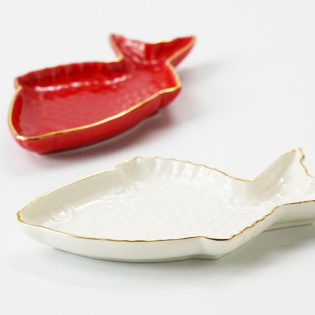 和食器 陶器 めで鯛小皿 赤 白 3セット 送料無料-3