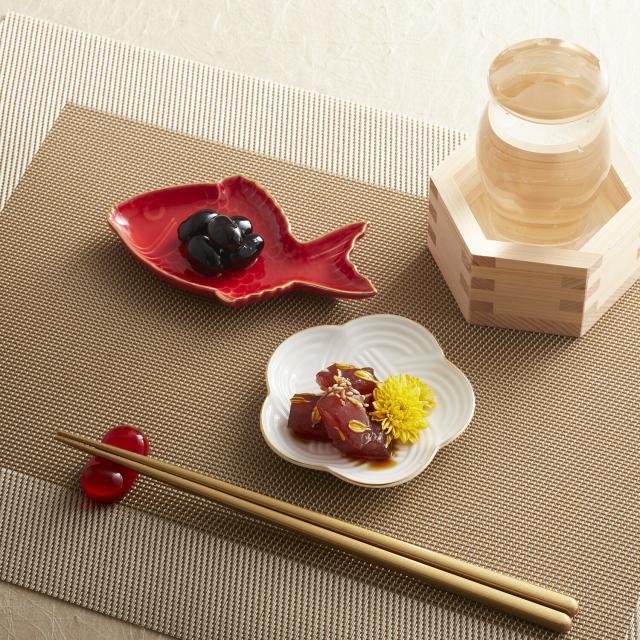 和食器 陶器 めで鯛小皿 赤 白 3セット 送料無料-6