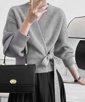 ニットトップス カシュクールニット 送料無料 即日発送-4